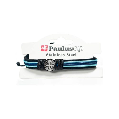 AR PULSERA CUERO Y ACERO SAN BENITO COLO