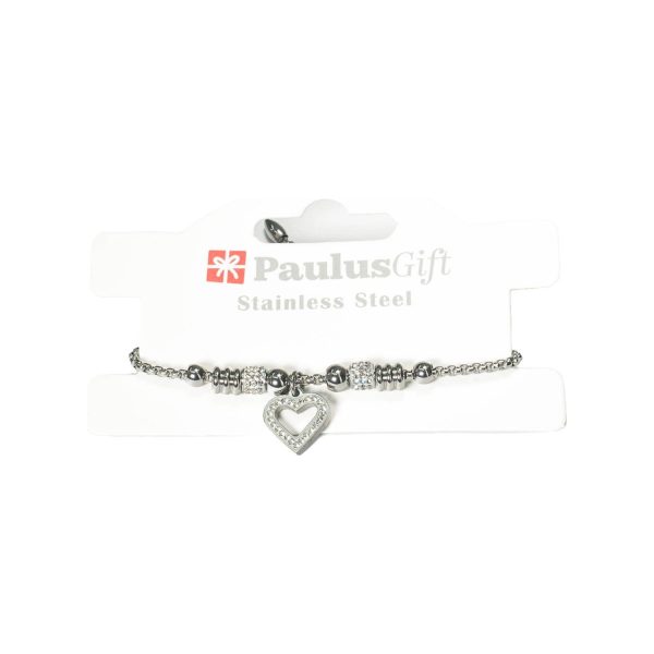 AR PULSERA ACERO CORAZON PLATEADO