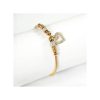 AR PULSERA ACERO CORAZON DORADO