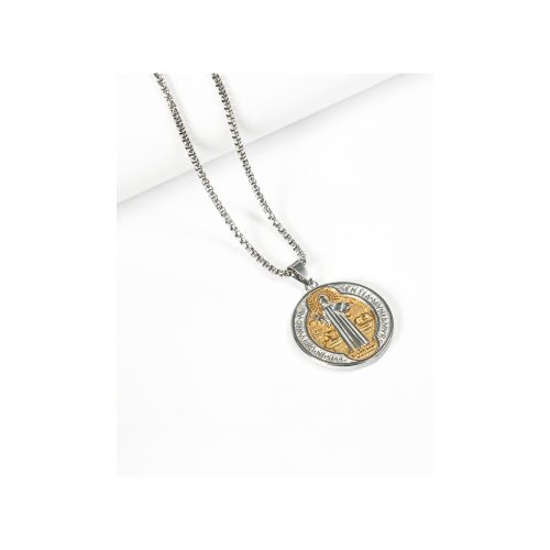 AR MEDALLA Y CADENA SAN BENITO ACERO PLA